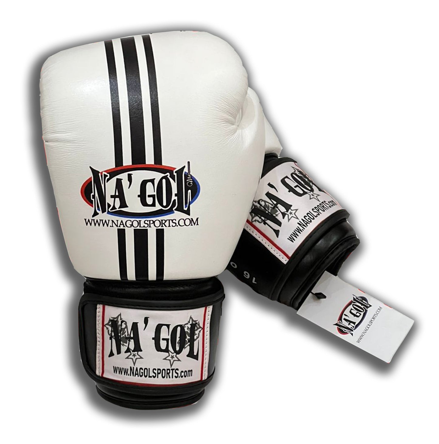 White boxing glove with black and red accents and 'NAGOL' branding on a white background
