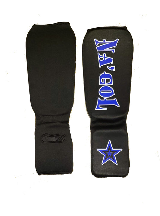 Thai Boxing contact shin guards (Blue)